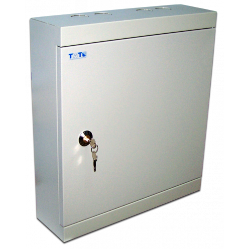 Wall-mounted metal distribution box with lock